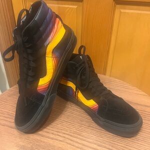 Vans Retro Skateboard Black High-Top Sneakers Sz 8.5 Women